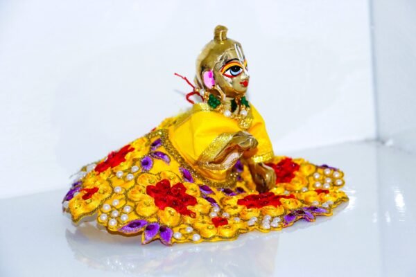 Yellow Flower Dress of ladu gopal