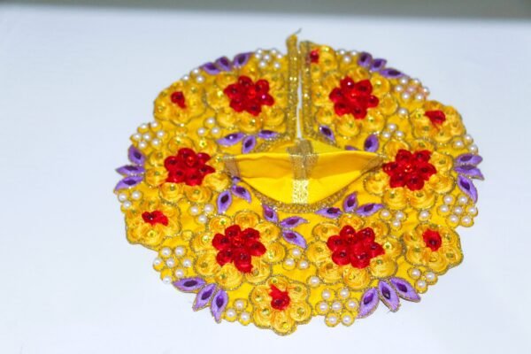 Yellow Flower Dress of ladu gopal